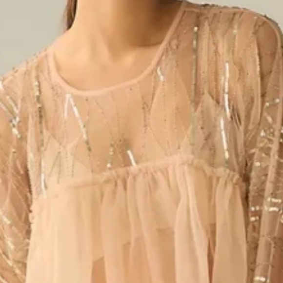 Brand New FOREVER THAT GIRL EMBELLISHED SHEER TOP - Picture 5 of 16